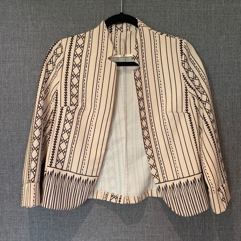 Lumina Cream Abstract Blazer